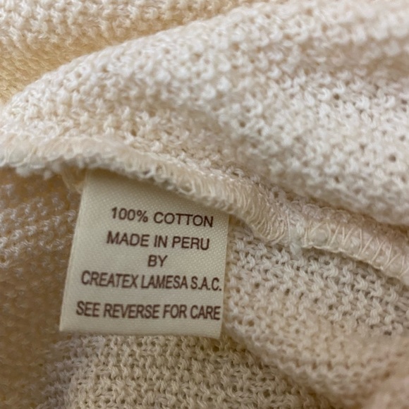 LAMESA 100% Cotton Tank Top Beige/Cream Color size Large Made in Peru NWT - Picture 7 of 11